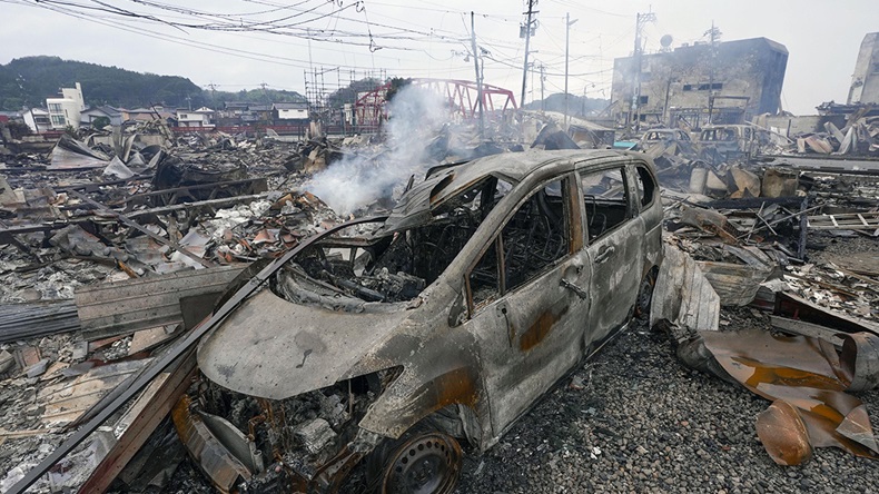 Aftermath of Wajima fire