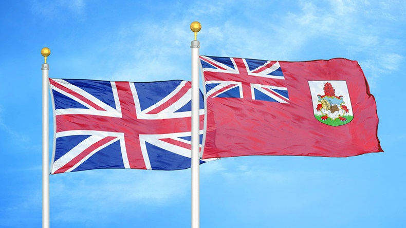 Britain and Bermuda flags