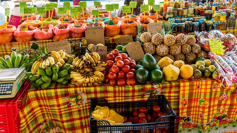 Caribbean food market, Guadeloupe