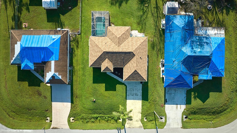 Damaged houses