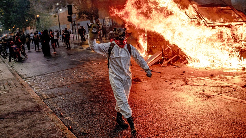 Chile protest (2021) (SOPA Images Ltd/Alamy Live News)