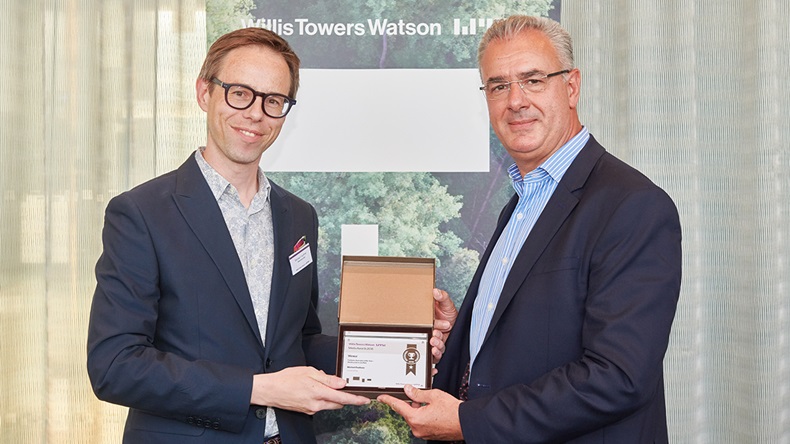 Michael Faulkner, editor, Insurance Day and Nicolas Aubert, GB chief executive, Willis Towers Watson 
