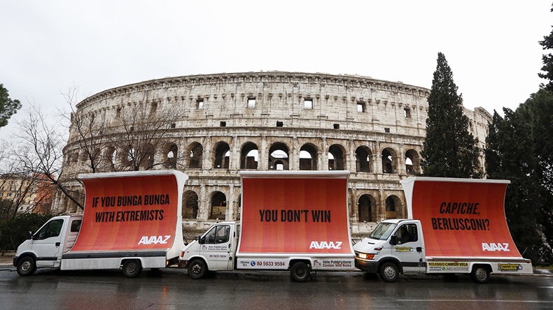 Italy election billboards