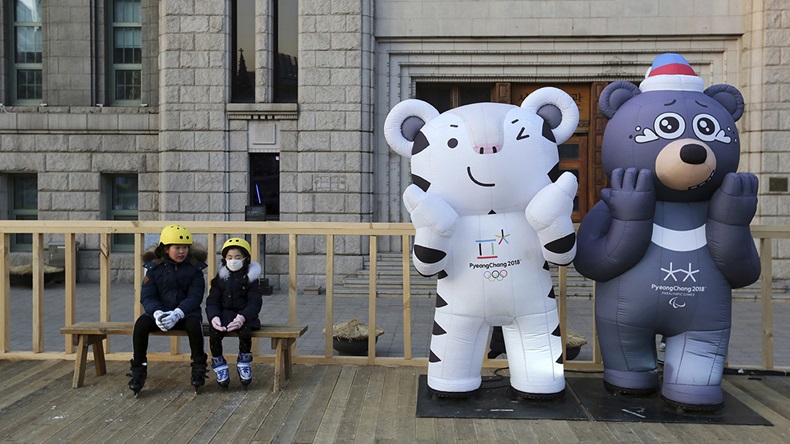 Winter Olympics mascots (Ahn Young-joon/AP)