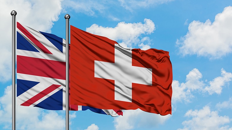 UK Swiss flag (Positiffy/Shutterstock.com)